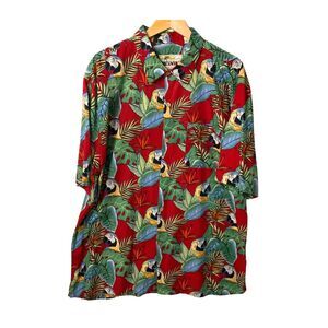Joe Marlin Mens Hawaiian XL Shirt Short Sleeve Button Up Tropical Camp Floral